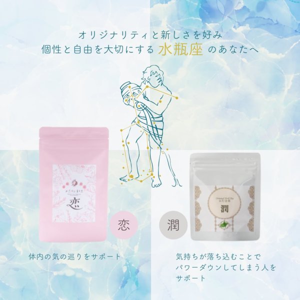 画像2: 水瓶座サポートセット　潤10包,恋10包 (2)